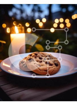 Σετ των 2 Intra Συλλεκτικό Ξύλινο Παζλ Plywood  4mm - Φρεσκοψημένα μπισκότα σε ένα πιάτο με κεριά Σε Ξύλινο Κουτί - Διαστάσεις: 10x10 cm – 25 κομμάτια