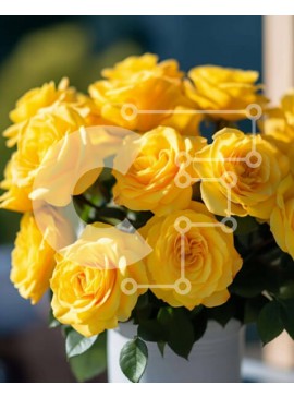 Intra Συλλεκτικό Ξύλινο Παζλ Plywood  4mm - Λευκό βάζο με κίτρινα τριαντάφυλλα Σε Ξύλινο Κουτί - Διαστάσεις: 10x10 cm – 25 κομμάτια