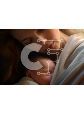 Intra Συλλεκτικό Ξύλινο Παζλ Plywood  4mm - Γυναίκα που κοιμάται με το μωρό Σε Ξύλινο Κουτί - Διαστάσεις Puzzle: 10x10 cm – 25 κομμάτια