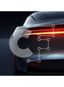 Intra Συλλεκτικό Ξύλινο Παζλ Plywood  4mm - Κομψό μοντέρνο σπορ αυτοκίνητο πίσω μέρος με ορατά πίσω φώτα Σε Ξύλινο Κουτί - Διαστάσεις Puzzle: 10x10 cm – 25 κομμάτια