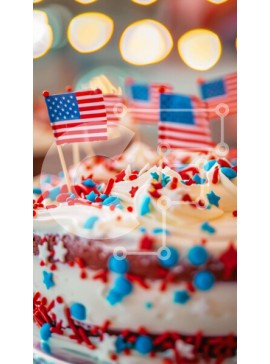 Intra Συλλεκτικό Ξύλινο Παζλ Plywood  4mm - Πατριωτικό κόκκινο, λευκό και μπλε κέικ Σε Ξύλινο Κουτί - Διαστάσεις: 10x10 cm – 25 κομμάτια