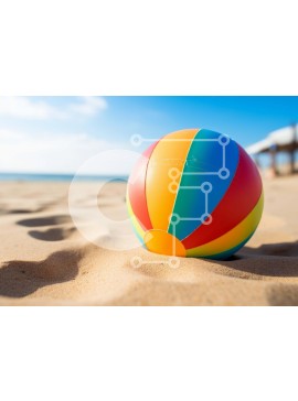Intra Συλλεκτικό Ξύλινο Παζλ Plywood  4mm - Πολύχρωμο Beach Ball by Ocean Σε Ξύλινο Κουτί - Διαστάσεις Puzzle: 10x10 cm – 25 κομμάτια
