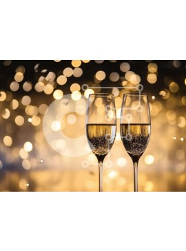 Intra Συλλεκτικό Ξύλινο Παζλ Plywood  4mm - Φλάουτα σαμπάνιας με αφρώδες κρασί και αφρώδη Σε Ξύλινο Κουτί - Διαστάσεις Puzzle: 10x10 cm – 25 κομμάτια