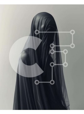 Intra Συλλεκτικό Ξύλινο Παζλ Plywood  4mm - Μυστηριώδης γυναίκα με μαύρο πέπλο Σε Ξύλινο Κουτί - Διαστάσεις Puzzle: 10x10 cm – 25 κομμάτια