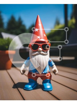 Intra Συλλεκτικό Ξύλινο Παζλ Plywood  4mm - Toy Gnome σε πατριωτικά χρώματα σε ξύλινο κατάστρωμα Σε Ξύλινο Κουτί - Διαστάσεις Puzzle: 10x10 cm – 25 κομμάτια
