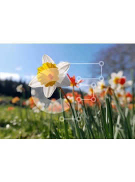 Intra Συλλεκτικό Ξύλινο Παζλ Plywood  4mm - Πεδίο με ασφόδελους και ανθισμένα λουλούδια Σε Ξύλινο Κουτί - Διαστάσεις: 10x10 cm – 25 κομμάτια