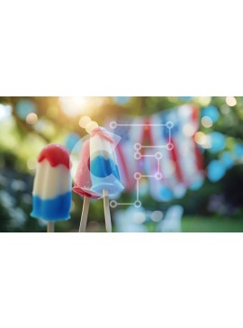 Intra Συλλεκτικό Ξύλινο Παζλ Plywood  4mm - Πατριωτικά Popsicles σε κόκκινο, λευκό και μπλε Σε Ξύλινο Κουτί - Διαστάσεις Puzzle: 10x10 cm – 25 κομμάτια