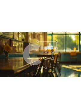 Intra Συλλεκτικό Ξύλινο Παζλ Plywood  4mm - Άνετη τραπεζαρία με ξύλινα έπιπλα και κίτρινα λουλούδια Σε Ξύλινο Κουτί - Διαστάσεις Puzzle: 10x10 cm – 25 κομμάτια