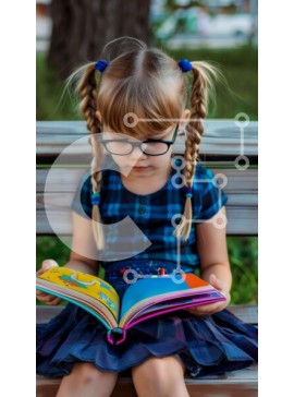 Intra Συλλεκτικό Ξύλινο Παζλ Plywood  4mm - Νεαρό κορίτσι που διαβάζει στο πάρκο Σε Ξύλινο Κουτί - Διαστάσεις Puzzle: 10x10 cm – 25 κομμάτια