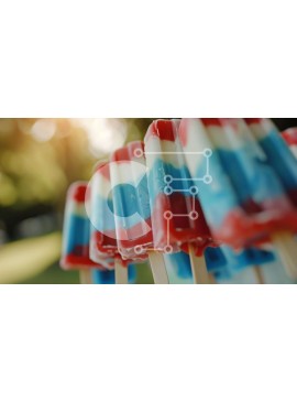 Intra Συλλεκτικό Ξύλινο Παζλ Plywood  4mm - Κόκκινα, λευκά και μπλε λαχανικά με μοτίβο αμερικανικής σημαίας Σε Ξύλινο Κουτί - Διαστάσεις Puzzle: 10x10 cm – 25 κομμάτια