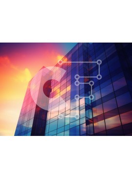 Intra Συλλεκτικό Ξύλινο Παζλ Plywood  4mm - Σύγχρονο κτίριο γραφείων με πολύχρωμα γυάλινα παράθυρα Σε Ξύλινο Κουτί - Διαστάσεις Puzzle: 10x10 cm – 25 κομμάτια