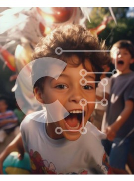 Intra Συλλεκτικό Ξύλινο Παζλ Plywood  4mm - Χαρούμενο νεαρό αγόρι που χαμογελά στην κάμερα Σε Ξύλινο Κουτί - Διαστάσεις Puzzle: 10x10 cm – 25 κομμάτια