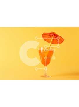 Σετ των 2 Intra Συλλεκτικό Ξύλινο Παζλ Plywood  4mm - Πορτοκαλί κοκτέιλ με φρέσκα φρούτα Σε Ξύλινο Κουτί - Διαστάσεις: 10x10 cm – 25 κομμάτια