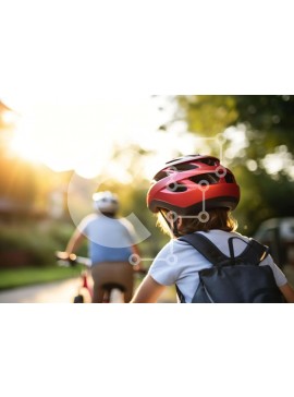 Intra Συλλεκτικό Ξύλινο Παζλ Plywood  4mm - Παιδιά που κάνουν ποδήλατα στο δρόμο Σε Ξύλινο Κουτί - Διαστάσεις Puzzle: 10x10 cm – 25 κομμάτια