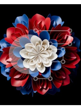 Intra Συλλεκτικό Ξύλινο Παζλ Plywood  4mm - Κυκλική διάταξη από χάρτινα λουλούδια Σε Ξύλινο Κουτί - Διαστάσεις Puzzle: 10x10 cm – 25 κομμάτια