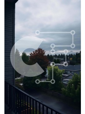 Σετ των 2 Intra Συλλεκτικό Ξύλινο Παζλ Plywood  4mm - Γραφικό Μπαλκόνι με θέα σε Δέντρα και Σπίτια Σε Ξύλινο Κουτί - Διαστάσεις: 10x10 cm – 25 κομμάτια