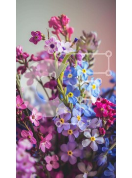 Σετ των 2 Intra Συλλεκτικό Ξύλινο Παζλ Plywood  4mm - Πολύχρωμο μπουκέτο λουλούδια Σε Ξύλινο Κουτί - Διαστάσεις: 10x10 cm – 25 κομμάτια