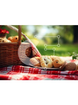 Σετ των 2 Intra Συλλεκτικό Ξύλινο Παζλ Plywood  4mm - Καλάθι για πικνίκ με γλυκά και σνακ Σε Ξύλινο Κουτί - Διαστάσεις: 10x10 cm – 25 κομμάτια