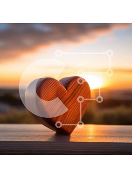 Intra Συλλεκτικό Ξύλινο Παζλ Plywood  4mm - Ξύλινο αντικείμενο σε σχήμα καρδιάς κάτω από το ηλιοβασίλεμα Σε Ξύλινο Κουτί - Διαστάσεις Puzzle: 10x10 cm – 25 κομμάτια