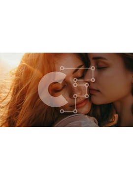 Intra Συλλεκτικό Ξύλινο Παζλ Plywood  4mm - Δύο γυναίκες που αγκαλιάζονται στο φως του ήλιου Σε Ξύλινο Κουτί - Διαστάσεις Puzzle: 10x10 cm – 25 κομμάτια