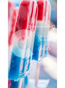 Intra Συλλεκτικό Ξύλινο Παζλ Plywood  4mm - Κόκκινα, λευκά και μπλε λαχανικά με σημαία Ηνωμένων Πολιτειών Σε Ξύλινο Κουτί - Διαστάσεις: 10x10 cm – 25 κομμάτια