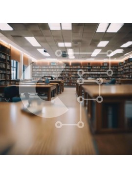 Intra Συλλεκτικό Ξύλινο Παζλ Plywood  4mm - Άδεια βιβλιοθήκη με ράφια και γραφεία Σε Ξύλινο Κουτί - Διαστάσεις Puzzle: 10x10 cm – 25 κομμάτια