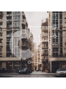 Intra Συλλεκτικό Ξύλινο Παζλ Plywood  4mm - City Street με ψηλά κτίρια και αυτοκίνητα Σε Ξύλινο Κουτί - Διαστάσεις Puzzle: 10x10 cm – 25 κομμάτια