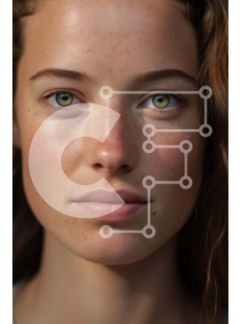 Intra Συλλεκτικό Ξύλινο Παζλ Plywood  4mm - Πορτρέτο μιας γυναίκας με φακίδες και πράσινα μάτια Σε Ξύλινο Κουτί - Διαστάσεις Puzzle: 10x10 cm – 25 κομμάτια