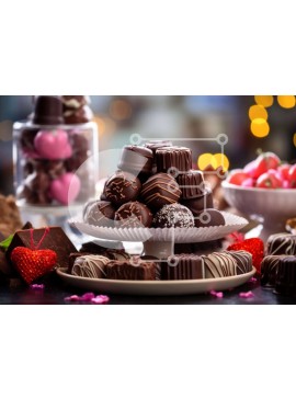 Σετ των 2 Intra Συλλεκτικό Ξύλινο Παζλ Plywood  4mm - Ποικιλία από σοκολάτες και γλυκά Σε Ξύλινο Κουτί - Διαστάσεις: 10x10 cm – 25 κομμάτια