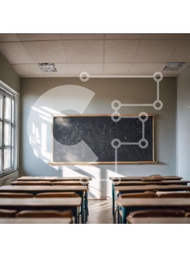 Intra Συλλεκτικό Ξύλινο Παζλ Plywood  4mm - Άδεια τάξη με μαυροπίνακα και μαθητές Σε Ξύλινο Κουτί - Διαστάσεις Puzzle: 10x10 cm – 25 κομμάτια