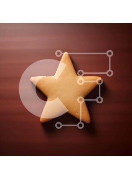 Σετ των 2 Intra Συλλεκτικό Ξύλινο Παζλ Plywood  4mm - Μπισκότο σε σχήμα αστεριού σε ξύλινη επιφάνεια Σε Ξύλινο Κουτί - Διαστάσεις: 10x10 cm – 25 κομμάτια