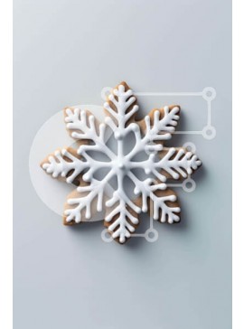 Σετ των 2 Intra Συλλεκτικό Ξύλινο Παζλ Plywood  4mm - Μπισκότο με νιφάδα χιονιού με λευκό πάγωμα Σε Ξύλινο Κουτί - Διαστάσεις: 10x10 cm – 25 κομμάτια