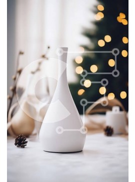 Intra Συλλεκτικό Ξύλινο Παζλ Plywood  4mm - Εορταστικό τραπέζι με Χριστουγεννιάτικα στολίδια Σε Ξύλινο Κουτί - Διαστάσεις Puzzle: 10x10 cm – 25 κομμάτια