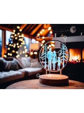 Intra Συλλεκτικό Ξύλινο Παζλ Plywood  4mm - Σαλόνι διακοσμημένο για την εορταστική περίοδο με φωτισμένο χριστουγεννιάτικο δέντρο Σε Ξύλινο Κουτί - Διαστάσεις Puzzle: 10x10 cm – 25 κομμάτια