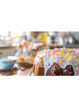 Σετ των 2 Intra Συλλεκτικό Ξύλινο Παζλ Plywood  4mm - Τούρτα Bundt με πολύχρωμα ψεκάσματα και γλάσο Σε Ξύλινο Κουτί - Διαστάσεις: 10x10 cm – 25 κομμάτια