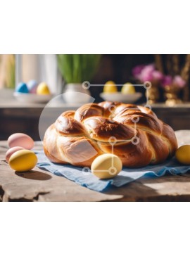 Σετ των 2 Intra Συλλεκτικό Ξύλινο Παζλ Plywood  4mm - Γιορτή άρτου και αυγών του Πάσχα Σε Ξύλινο Κουτί - Διαστάσεις: 10x10 cm – 25 κομμάτια