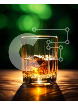 Σετ των 2 Intra Συλλεκτικό Ξύλινο Παζλ Plywood  4mm - Ποτήρι ουίσκι με παγάκια σε ξύλινο τραπέζι Σε Ξύλινο Κουτί - Διαστάσεις: 10x10 cm – 25 κομμάτια