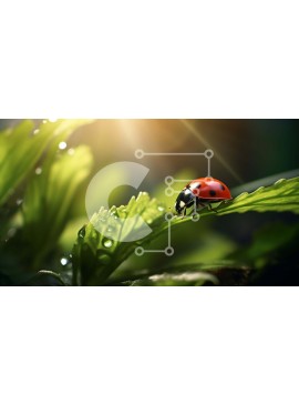 Intra Συλλεκτικό Ξύλινο Παζλ Plywood  4mm - Πασχαλίτσα στα πράσινα φύλλα με το φως του ήλιου Σε Ξύλινο Κουτί - Διαστάσεις: 10x10 cm – 25 κομμάτια