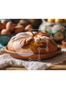 Σετ των 2 Intra Συλλεκτικό Ξύλινο Παζλ Plywood  4mm - Μπολ με ψωμί και φρέσκα φρούτα και λαχανικά Σε Ξύλινο Κουτί - Διαστάσεις: 10x10 cm – 25 κομμάτια