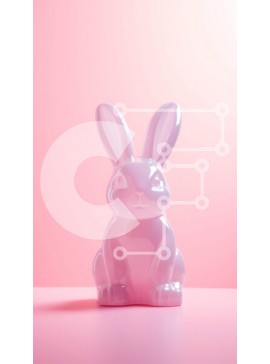 Intra Συλλεκτικό Ξύλινο Παζλ Plywood  4mm - Ροζ ειδώλια λαγουδάκι του Πάσχα σε ροζ φόντο Σε Ξύλινο Κουτί - Διαστάσεις Puzzle: 10x10 cm – 25 κομμάτια