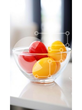 Intra Συλλεκτικό Ξύλινο Παζλ Plywood  4mm - Πολύχρωμα Πασχαλινά αυγά σε ένα γυάλινο μπολ Σε Ξύλινο Κουτί - Διαστάσεις: 10x10 cm – 25 κομμάτια