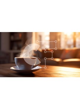 Σετ των 2 Intra Συλλεκτικό Ξύλινο Παζλ Plywood  4mm - Λευκό φλιτζάνι καφέ με ατμό από ανοιχτό παράθυρο Σε Ξύλινο Κουτί - Διαστάσεις: 10x10 cm – 25 κομμάτια