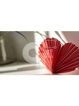 Intra Συλλεκτικό Ξύλινο Παζλ Plywood  4mm - Γλυπτό Origami Red Heart για διακόσμηση Σε Ξύλινο Κουτί - Διαστάσεις Puzzle: 10x10 cm – 25 κομμάτια
