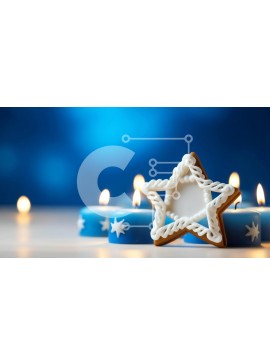 Intra Συλλεκτικό Ξύλινο Παζλ Plywood  4mm - Μπισκότο σε σχήμα αστεριού και κεριά σε ένα γιορτινό τραπέζι Σε Ξύλινο Κουτί - Διαστάσεις: 10x10 cm – 25 κομμάτια