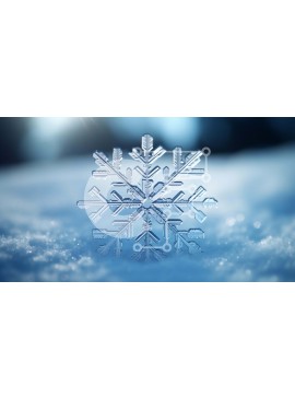 Intra Συλλεκτικό Ξύλινο Παζλ Plywood  4mm - Νιφάδα χιονιού σε χιονισμένο έδαφος με γυάλινη υφή Σε Ξύλινο Κουτί - Διαστάσεις Puzzle: 10x10 cm – 25 κομμάτια