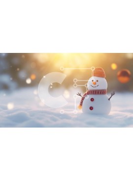 Intra Συλλεκτικό Ξύλινο Παζλ Plywood  4mm - Χιονάνθρωπος στο χιόνι με κασκόλ και καπέλο Σε Ξύλινο Κουτί - Διαστάσεις Puzzle: 10x10 cm – 25 κομμάτια