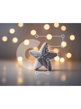 Intra Συλλεκτικό Ξύλινο Παζλ Plywood  4mm - Πλεκτό παιχνίδι σε σχήμα αστεριού σε φόντο πολύχρωμα φώτα Σε Ξύλινο Κουτί - Διαστάσεις Puzzle: 10x10 cm – 25 κομμάτια