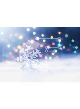 Intra Συλλεκτικό Ξύλινο Παζλ Plywood  4mm - Νιφάδα χιονιού στο χιόνι με πολύχρωμα φώτα Σε Ξύλινο Κουτί - Διαστάσεις Puzzle: 10x10 cm – 25 κομμάτια