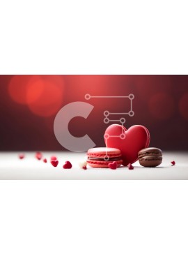 Σετ των 2 Intra Συλλεκτικό Ξύλινο Παζλ Plywood  4mm - Μακαρόν του Αγίου Βαλεντίνου με καρδιές Σε Ξύλινο Κουτί - Διαστάσεις: 10x10 cm – 25 κομμάτια