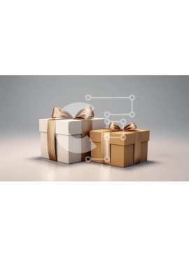 Intra Συλλεκτικό Ξύλινο Παζλ Plywood  4mm - Καφέ Κουτιά δώρου με χρυσές κορδέλες Σε Ξύλινο Κουτί - Διαστάσεις Puzzle: 10x10 cm – 25 κομμάτια